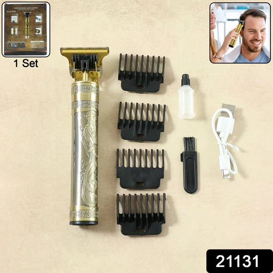 Electric Hair Trimmer With Precision Blade And Multiple Comb Attachments