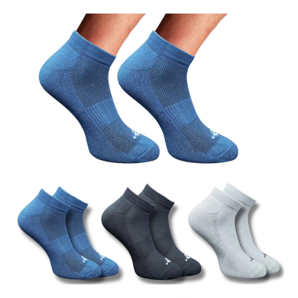 3_Pair Set Unisex Casual Cotton Printed Low Cut Socks (Multicolor)