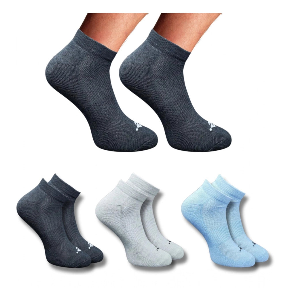 3_Pair Set Unisex Casual Cotton Printed Low Cut Socks (Multicolor)
