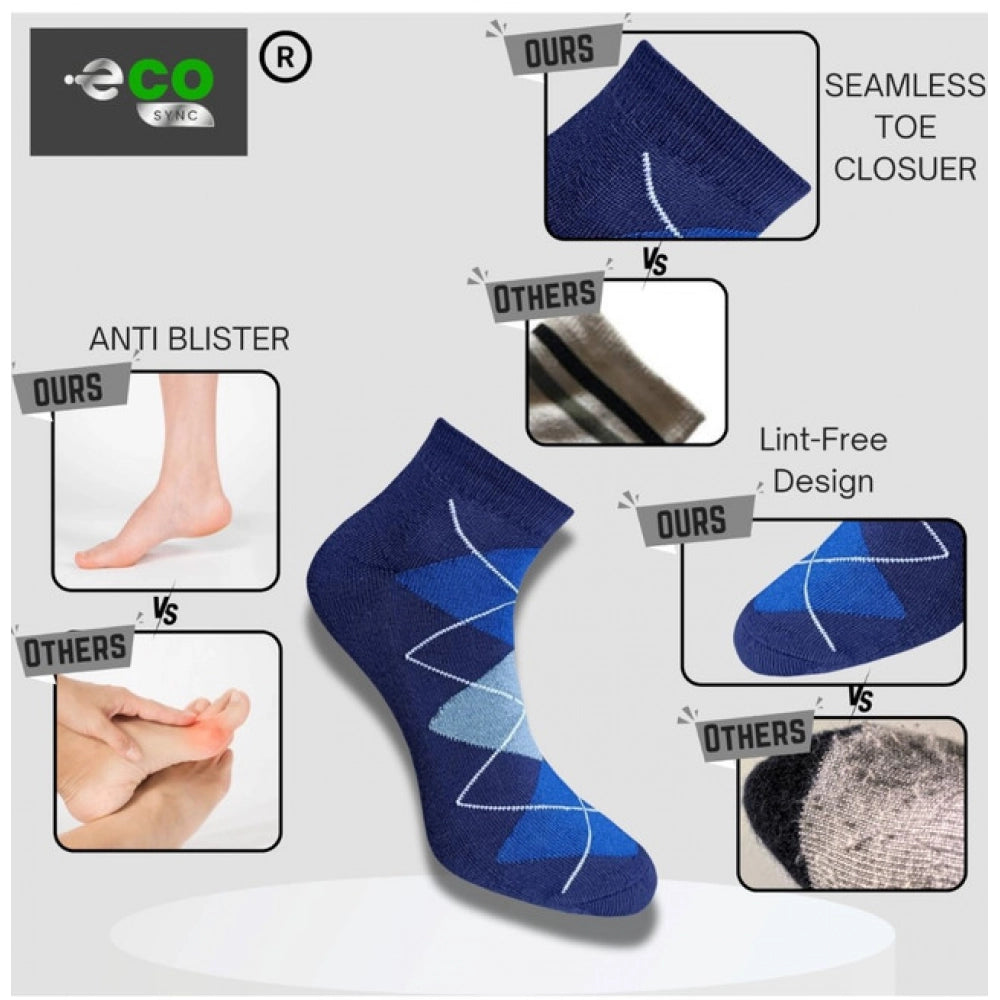 3_Pair Set Unisex Casual Cotton Printed Low Cut Socks (Multicolor)