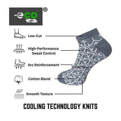 3_Pair Set Unisex Casual Cotton Printed Low Cut Socks (Multicolor)