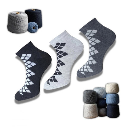 3_Pair Set Unisex Casual Cotton Printed Low Cut Socks (Multicolor)