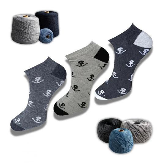 3_Pair Set Unisex Casual Cotton Printed Low Cut Socks (Multicolor)