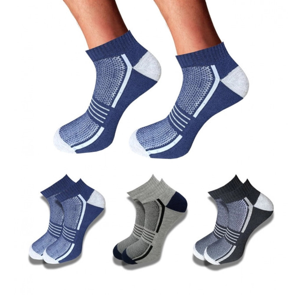3_Pair Set Unisex Casual Cotton Printed Low Cut Socks (Multicolor)