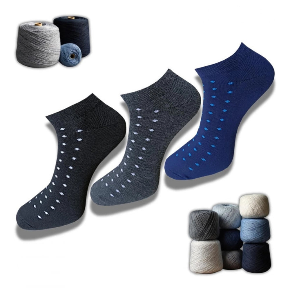 3_Pair Set Unisex Casual Cotton Printed Low Cut Socks (Multicolor)