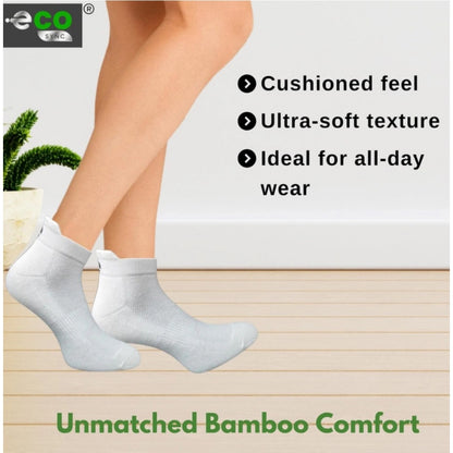 4_Pair Set Unisex Casual Bamboo Cotton Printed Ankle Length Socks (Multicolor)