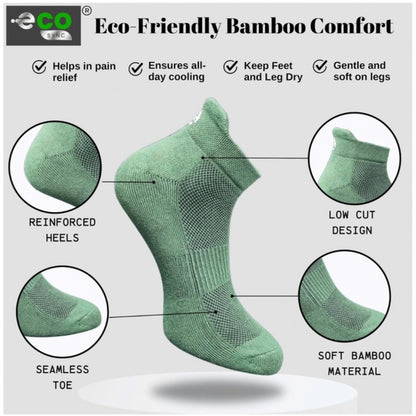 4_Pair Set Unisex Casual Bamboo Cotton Printed Ankle Length Socks (Multicolor)