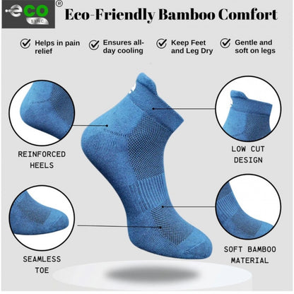 4_Pair Set Unisex Casual Bamboo Cotton Printed Ankle Length Socks (Multicolor)