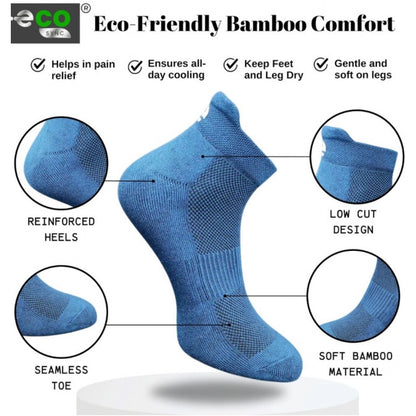 4_Pair Set Unisex Casual Bamboo Cotton Printed Ankle Length Socks (Multicolor)