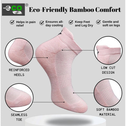 4_Pair Set Unisex Casual Bamboo Cotton Printed Ankle Length Socks (Multicolor)