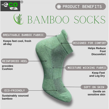 4_Pair Set Unisex Casual Bamboo Cotton Printed Ankle Length Socks (Multicolor)