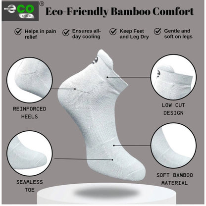 4_Pair Set Unisex Casual Bamboo Cotton Printed Ankle Length Socks (Multicolor)