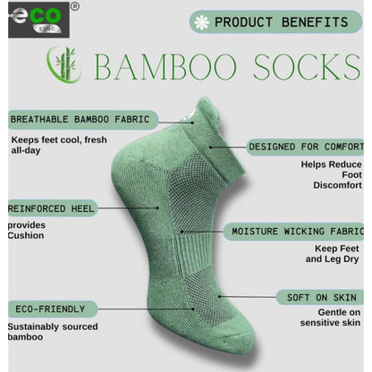 4_Pair Set Unisex Casual Bamboo Cotton Printed Ankle Length Socks (Multicolor)