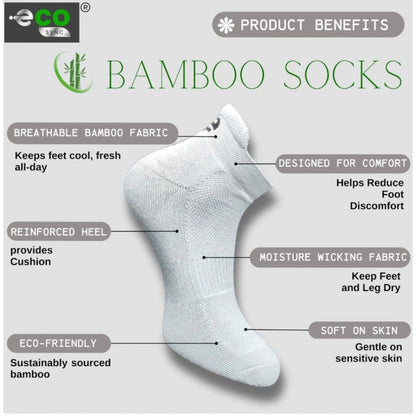 4_Pair Set Unisex Casual Bamboo Cotton Printed Ankle Length Socks (Multicolor)