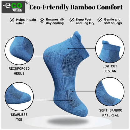 4_Pair Set Unisex Casual Bamboo Cotton Printed Ankle Length Socks (Multicolor)