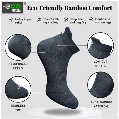 4_Pair Set Unisex Casual Bamboo Cotton Printed Ankle Length Socks (Multicolor)