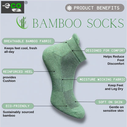 4_Pair Set Unisex Casual Bamboo Cotton Printed Ankle Length Socks (Multicolor)
