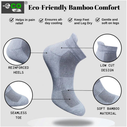 4_Pair Set Unisex Casual Bamboo Cotton Printed Ankle Length Socks (Multicolor)