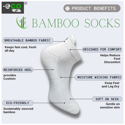 4_Pair Set Unisex Casual Bamboo Cotton Printed Ankle Length Socks (Multicolor)