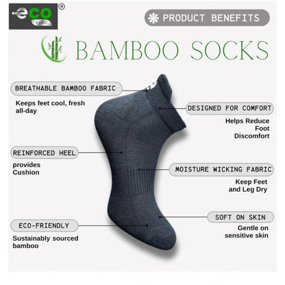 4_Pair Set Unisex Casual Bamboo Cotton Printed Ankle Length Socks (Multicolor)