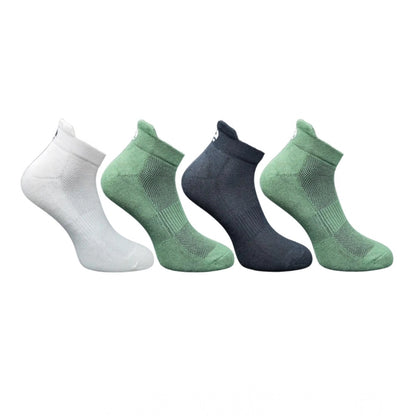 4_Pair Set Unisex Casual Bamboo Cotton Printed Ankle Length Socks (Multicolor)