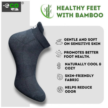 4_Pair Set Unisex Casual Bamboo Cotton Printed Ankle Length Socks (Multicolor)