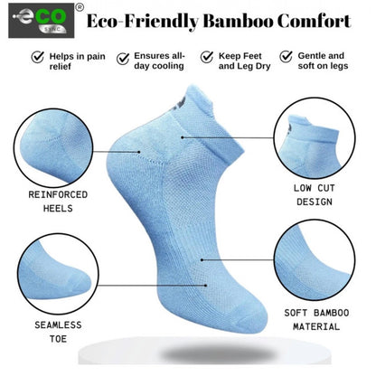 4_Pair Set Unisex Casual Bamboo Cotton Printed Ankle Length Socks (Multicolor)