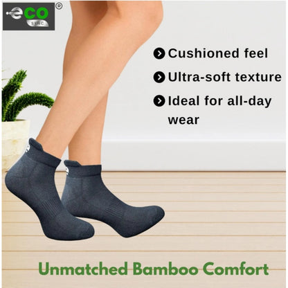 4_Pair Set Unisex Casual Bamboo Cotton Printed Ankle Length Socks (Multicolor)