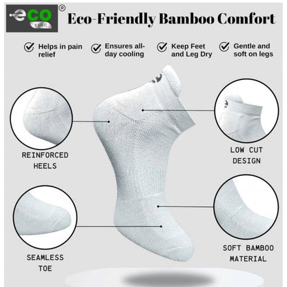 4_Pair Set Unisex Casual Bamboo Cotton Printed Ankle Length Socks (Multicolor)