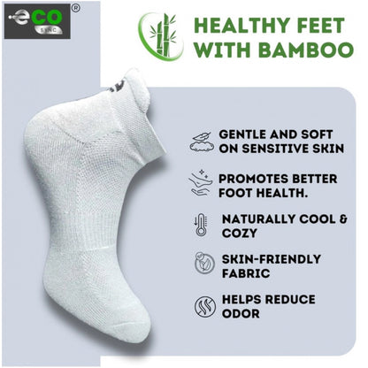 4_Pair Set Unisex Casual Bamboo Cotton Printed Ankle Length Socks (Multicolor)