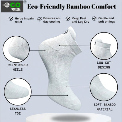 4_Pair Set Unisex Casual Bamboo Cotton Printed Ankle Length Socks (Multicolor)