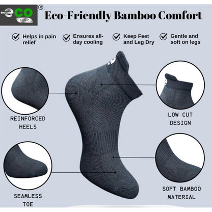 4_Pair Set Unisex Casual Bamboo Cotton Printed Ankle Length Socks (Multicolor)
