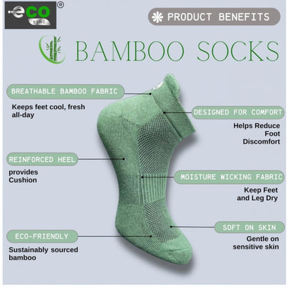 4_Pair Set Unisex Casual Bamboo Cotton Printed Ankle Length Socks (Multicolor)