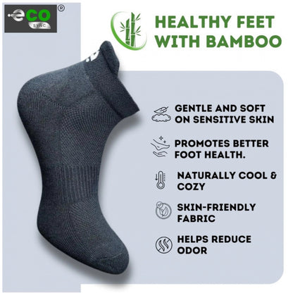 4_Pair Set Unisex Casual Bamboo Cotton Printed Ankle Length Socks (Multicolor)