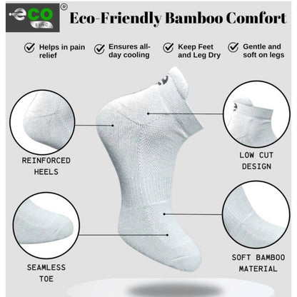 4_Pair Set Unisex Casual Bamboo Cotton Printed Ankle Length Socks (Multicolor)