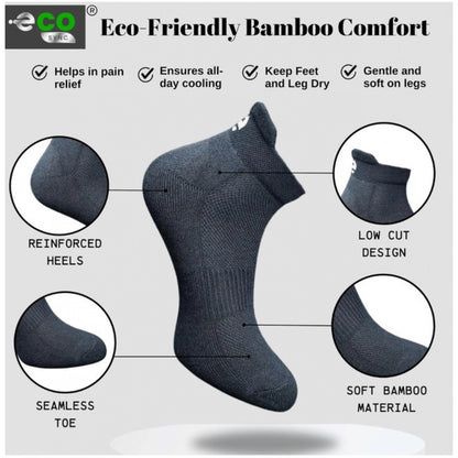 4_Pair Set Unisex Casual Bamboo Cotton Printed Ankle Length Socks (Multicolor)