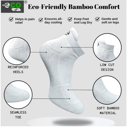 4_Pair Set Unisex Casual Bamboo Cotton Printed Ankle Length Socks (Multicolor)