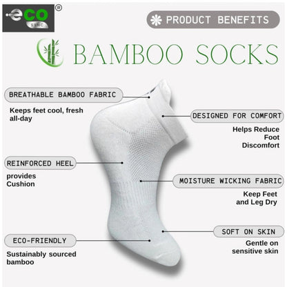 4_Pair Set Unisex Casual Bamboo Cotton Printed Ankle Length Socks (Multicolor)