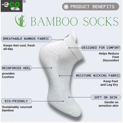 4_Pair Set Unisex Casual Bamboo Cotton Printed Ankle Length Socks (Multicolor)