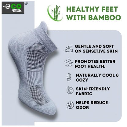 4_Pair Set Unisex Casual Bamboo Cotton Printed Ankle Length Socks (Multicolor)