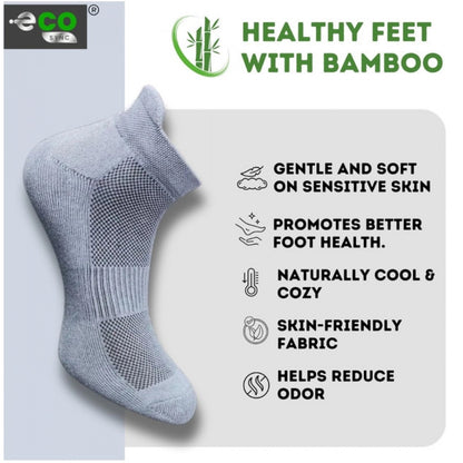 4_Pair Set Unisex Casual Bamboo Cotton Printed Ankle Length Socks (Multicolor)