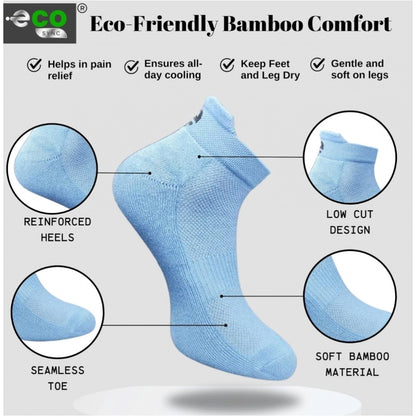 4_Pair Set Unisex Casual Bamboo Cotton Printed Ankle Length Socks (Multicolor)