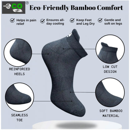 4_Pair Set Unisex Casual Bamboo Cotton Printed Ankle Length Socks (Multicolor)