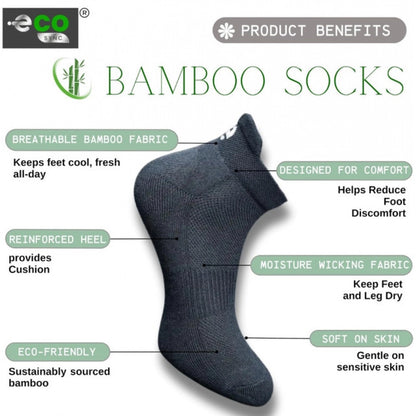 4_Pair Set Unisex Casual Bamboo Cotton Printed Ankle Length Socks (Multicolor)