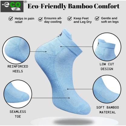 4_Pair Set Unisex Casual Bamboo Cotton Printed Ankle Length Socks (Multicolor)