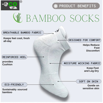 4_Pair Set Unisex Casual Bamboo Cotton Printed Ankle Length Socks (Multicolor)