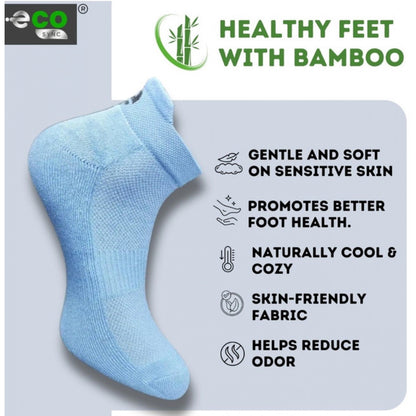 4_Pair Set Unisex Casual Bamboo Cotton Printed Ankle Length Socks (Multicolor)