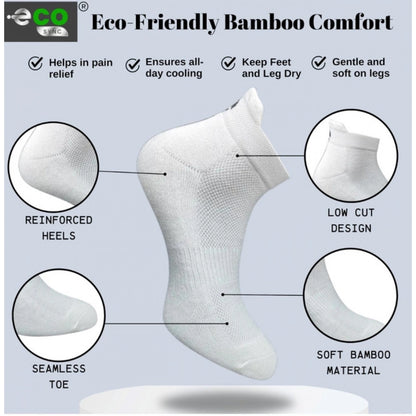 4_Pair Set Unisex Casual Bamboo Cotton Printed Ankle Length Socks (Multicolor)