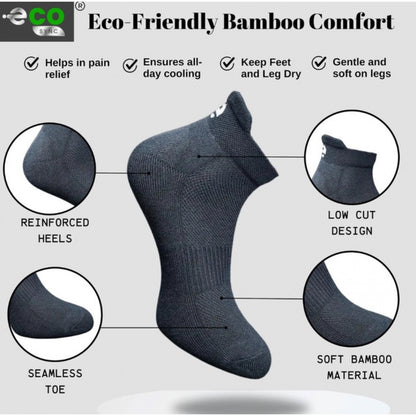 4_Pair Set Unisex Casual Bamboo Cotton Printed Ankle Length Socks (Multicolor)