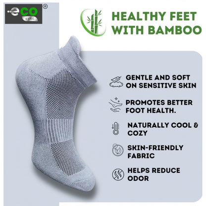 4_Pair Set Unisex Casual Bamboo Cotton Printed Ankle Length Socks (Multicolor)